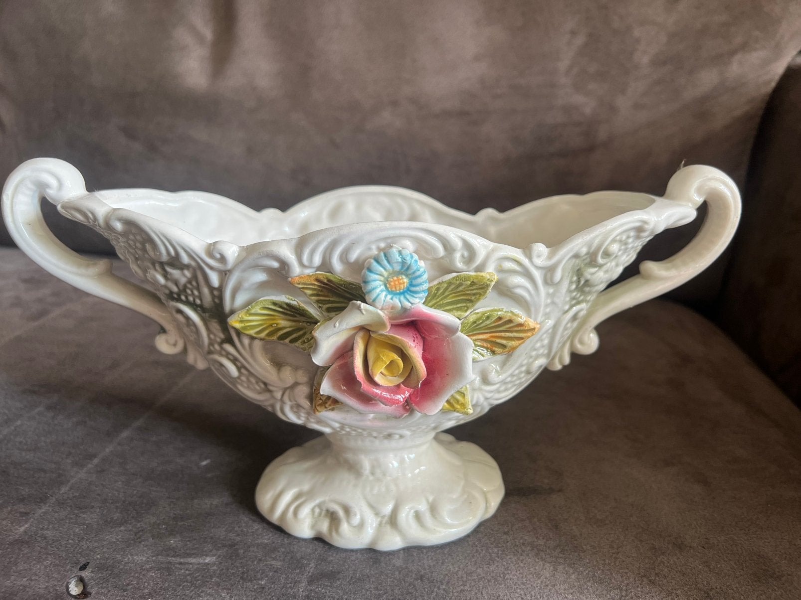 Vintage Italiaanse Porseleinen Schaal / Plantenbak., Ophalen of Verzenden