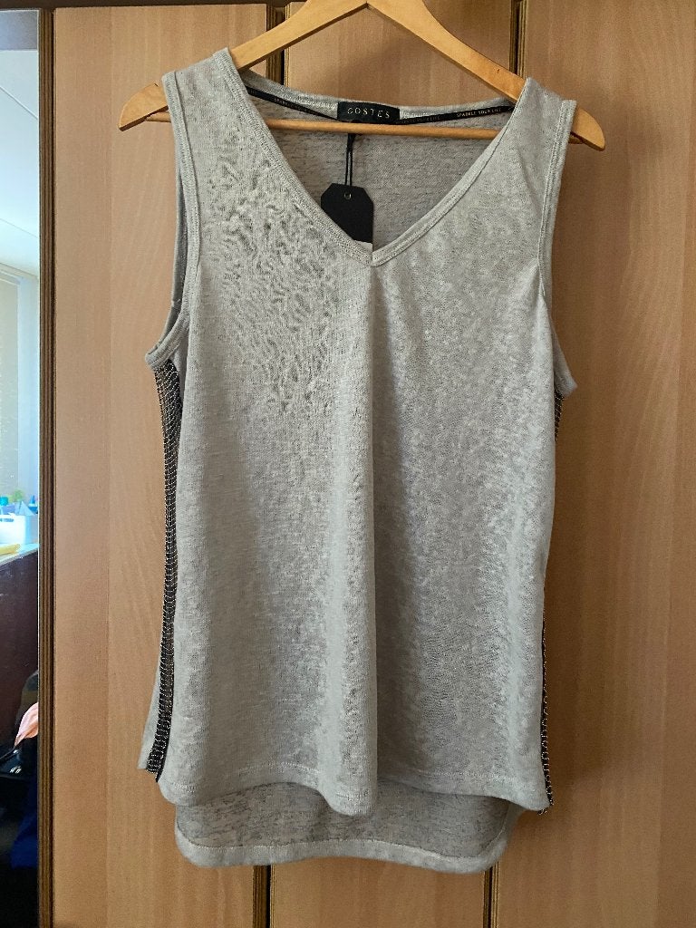 nieuw grijze exclusieve top Costes, Kleding | Dames, Maat 46/48 (XL) of groter, Nieuw, Ophalen of Verzenden, Costes