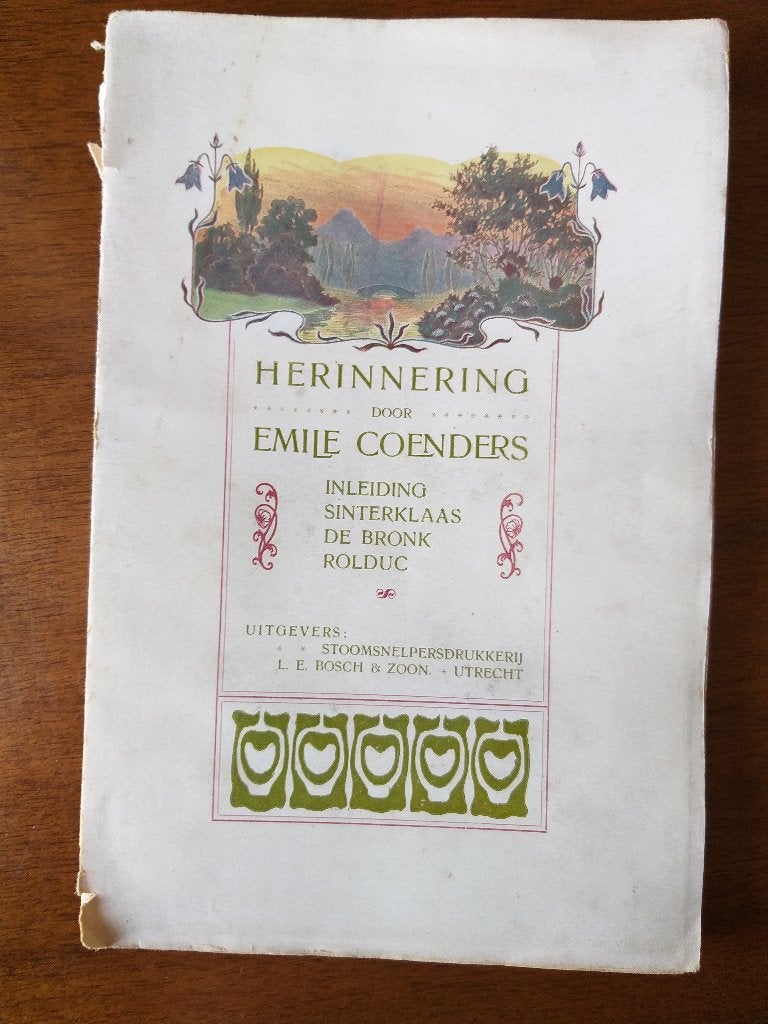 Herinnering door Emile Coenders zeldzaam, Boeken, Ophalen of Verzenden