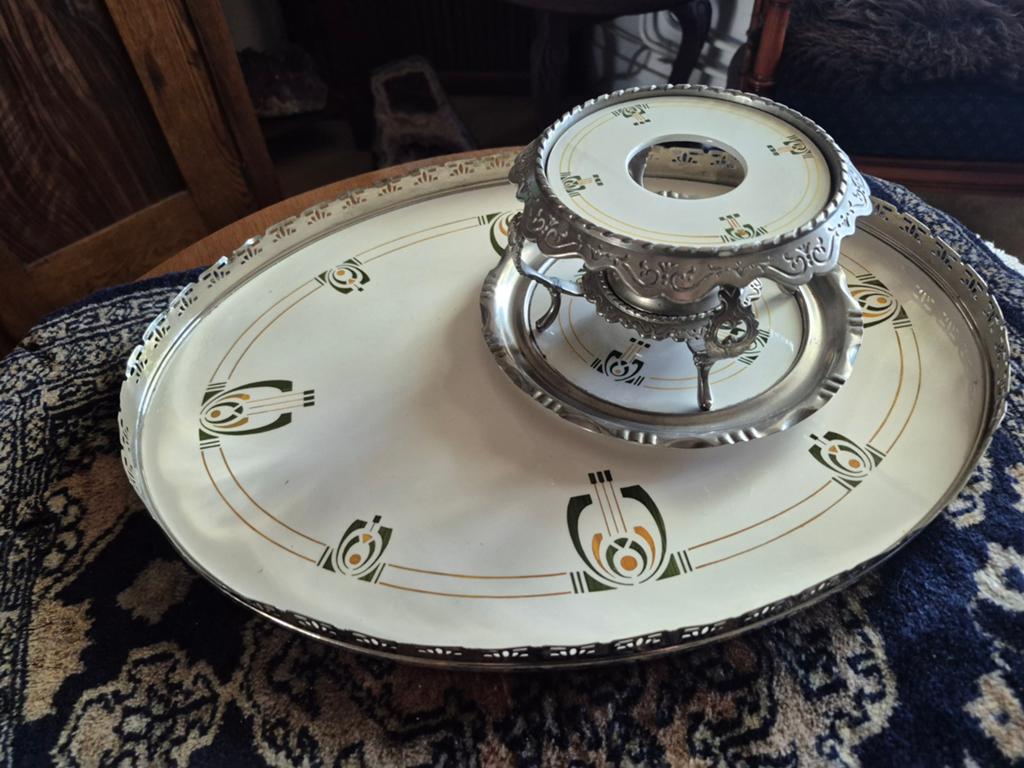 Art Deco/Jugendstil dienblad set Chris vd hoef Gebr Mehner, Antiek en Kunst, Antiek | Woonaccessoires, Ophalen
