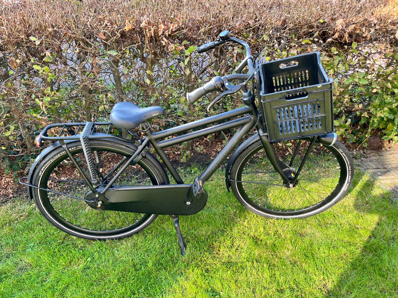 Gazelle Puur NL H49 Black, Fietsen en Brommers, Terugtraprem, Gebruikt, Handrem, Ophalen