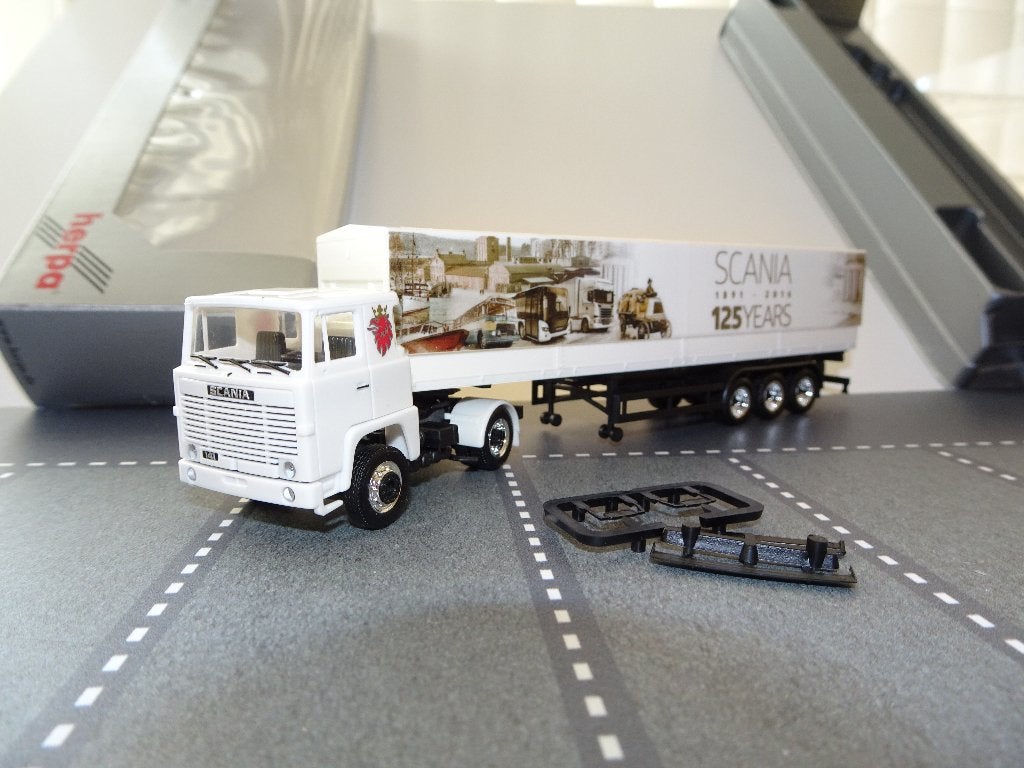 851 herpa scania 141 demo 125 jaar scania 1:87 truck trein, Ophalen of Verzenden, Nieuw, Bus of Vrachtwagen, Herpa