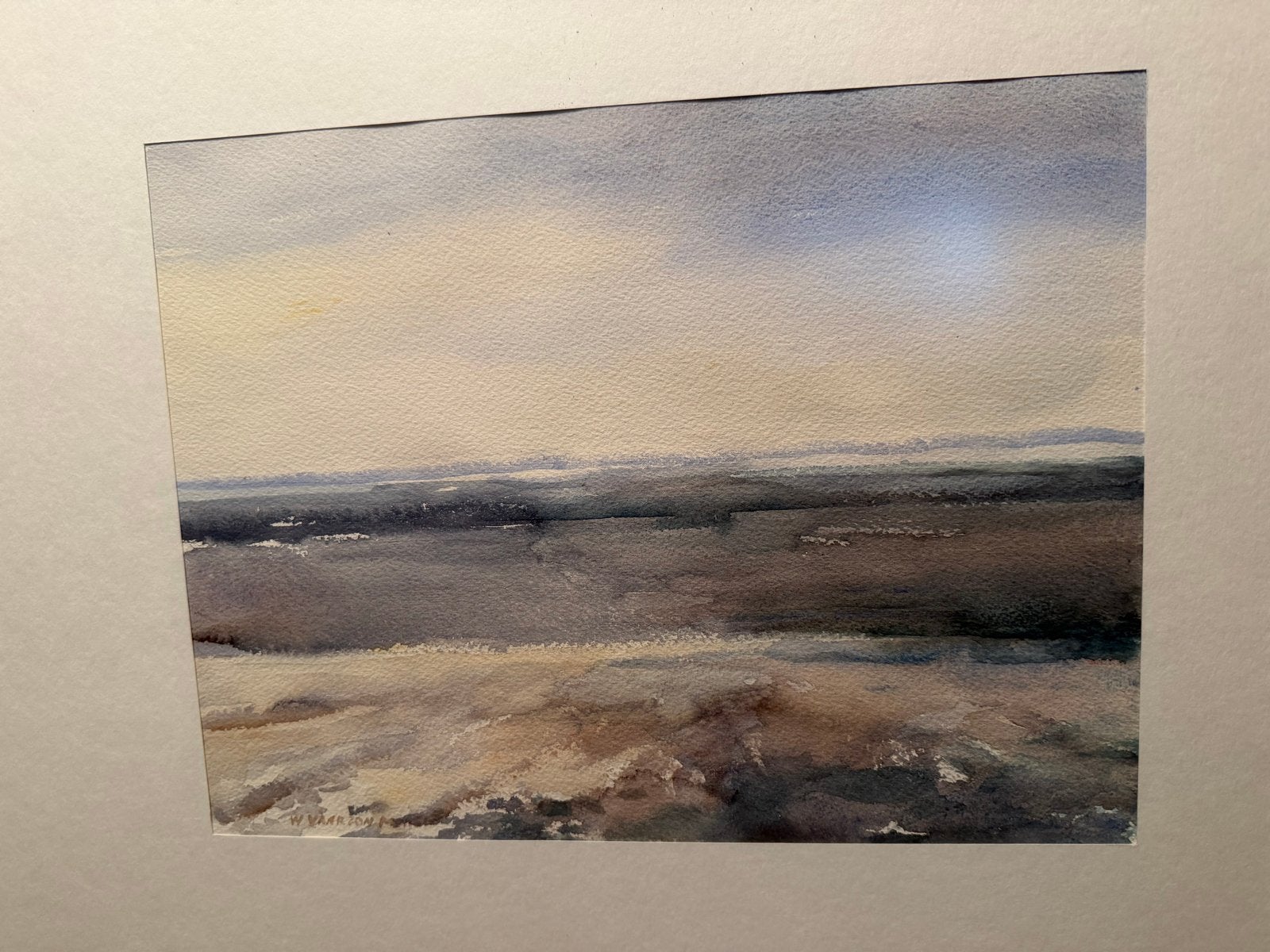 Schilderij, aquarel, landschap W. Vaarzon Morel, Antiek en Kunst, Ophalen
