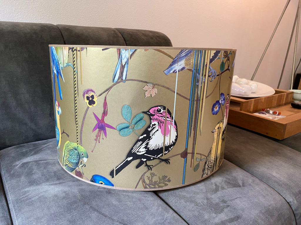 Designers guild ‘birds’ lampenkap, (Christian Lacroix), Ophalen, Zo goed als nieuw, Rond