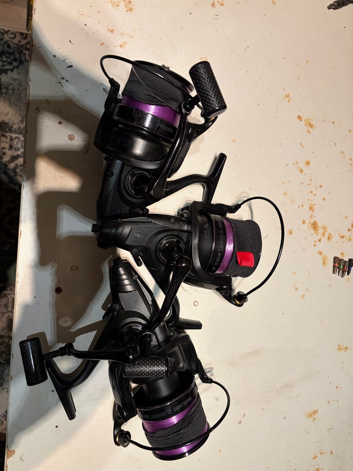 3x Prologic Element XD 8000 BF baitrunner /vrijloopmolen, Ophalen of Verzenden, Zo goed als nieuw, Molen
