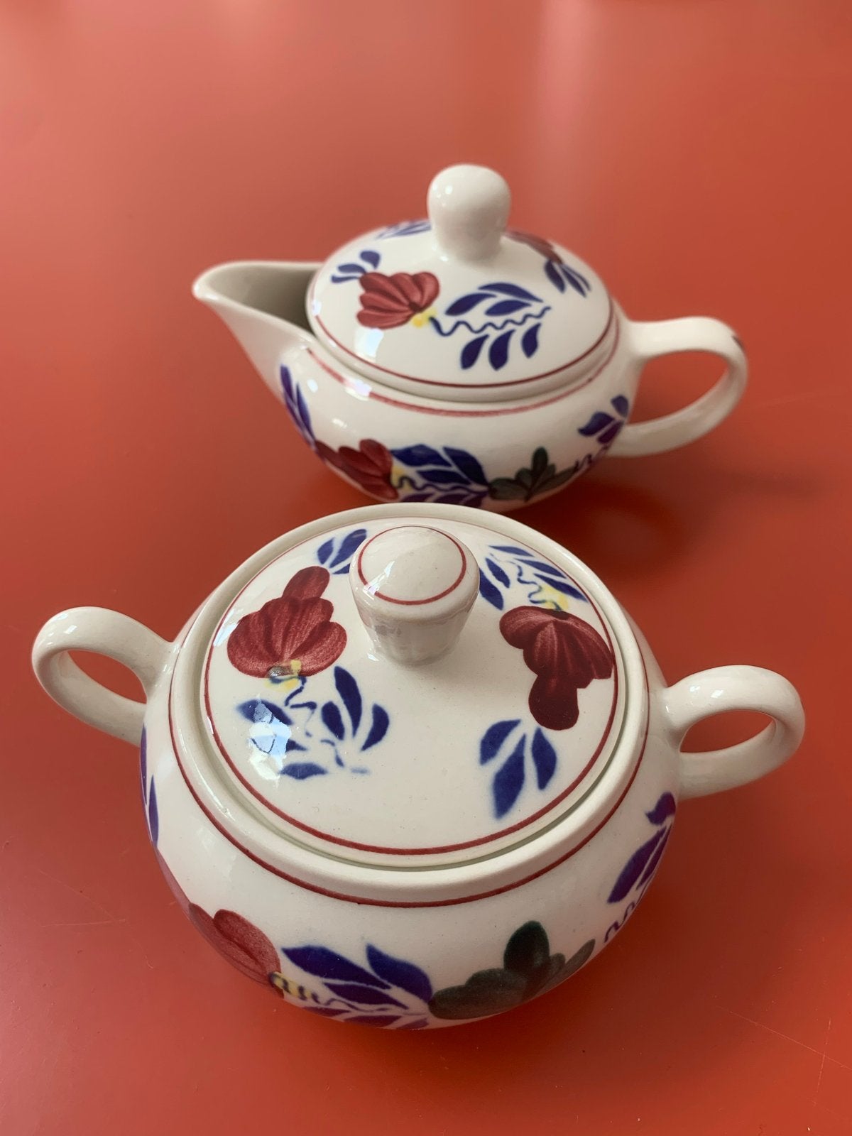 Boerenbont Villeroy & Boch Melkkannetje en Suikerpotje, Huis en Inrichting, Keuken | Servies, Keramiek, Ophalen of Verzenden, Zo goed als nieuw