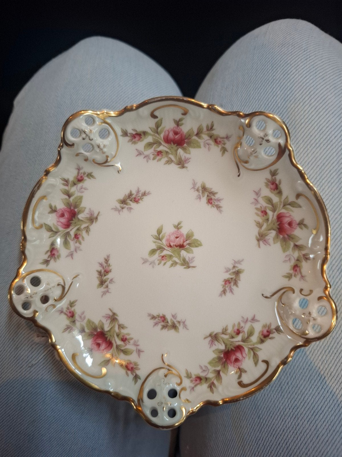 Rosenthal Moliere schaaltjes met roosjes en goud, Ophalen of Verzenden