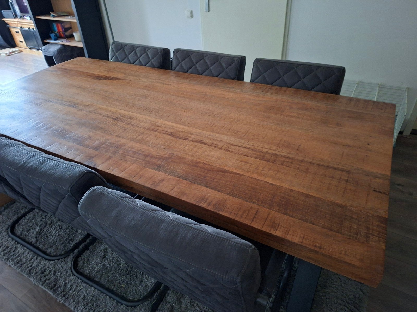 Eettafel van 220x100 zsm ophalen, Ophalen, Gebruikt, 200 cm of meer, 50 tot 100 cm