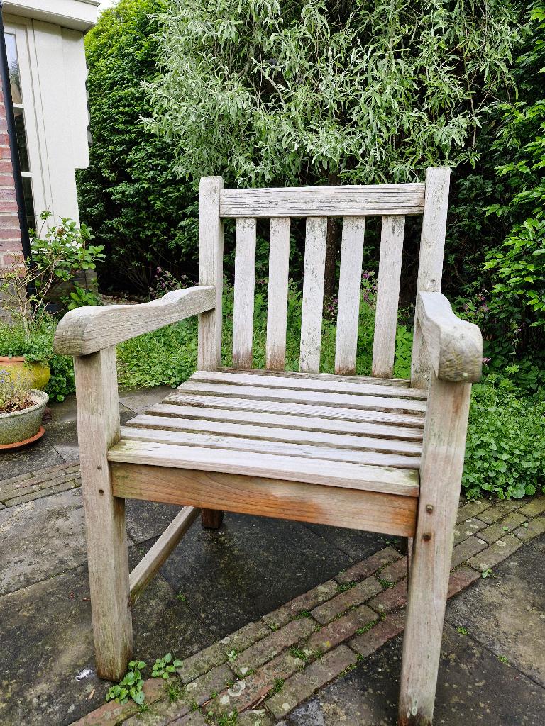 Teakhouten tuinstoel, Ophalen, Gebruikt, Teakhout