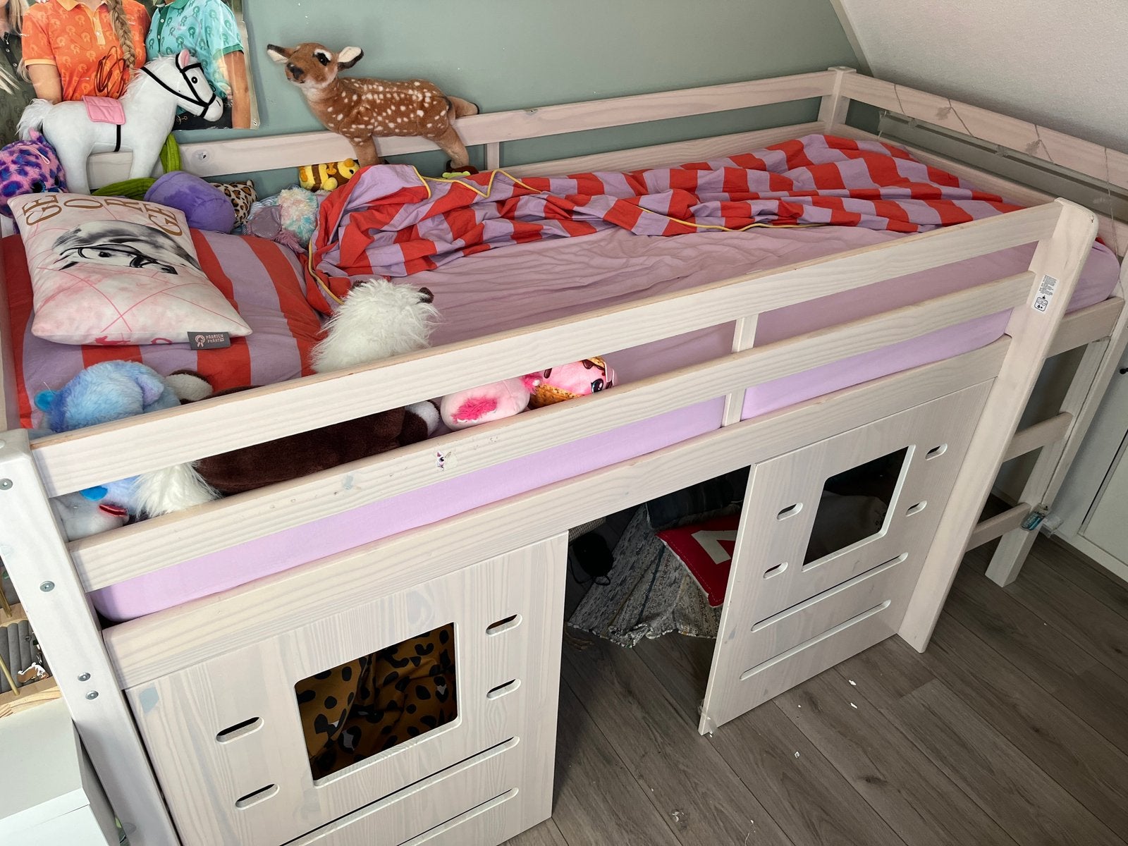 Hoogslaper - Meisje - zonder matras, Kinderen en Baby's, Kinderkamer | Stapelbedden en Hoogslapers, Ophalen, Gebruikt, Hoogslaper