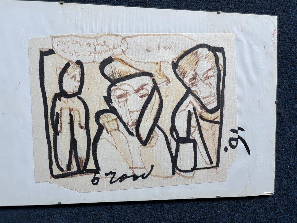 Herman Brood tekening, Antiek en Kunst, Kunst | Schilderijen | Modern, Abstract, Ophalen of Verzenden, Overige technieken, Papier/karton