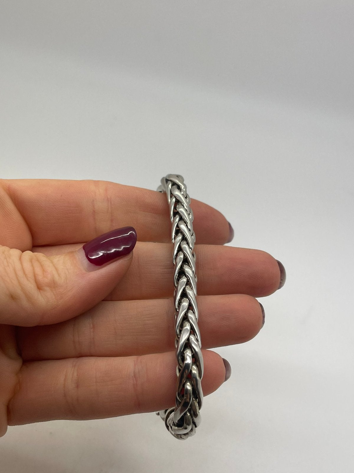 G122 Prachtige zilveren vossenstaart armband, Ophalen of Verzenden, X, Zilver, Zilver