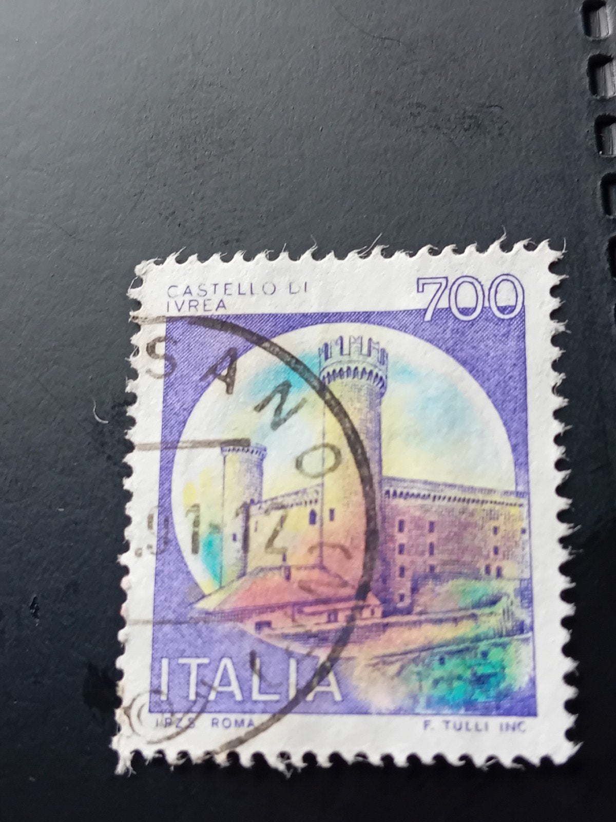 Gestempelde Italiaanse postzegel - Castello di Ivrea, Ophalen of Verzenden