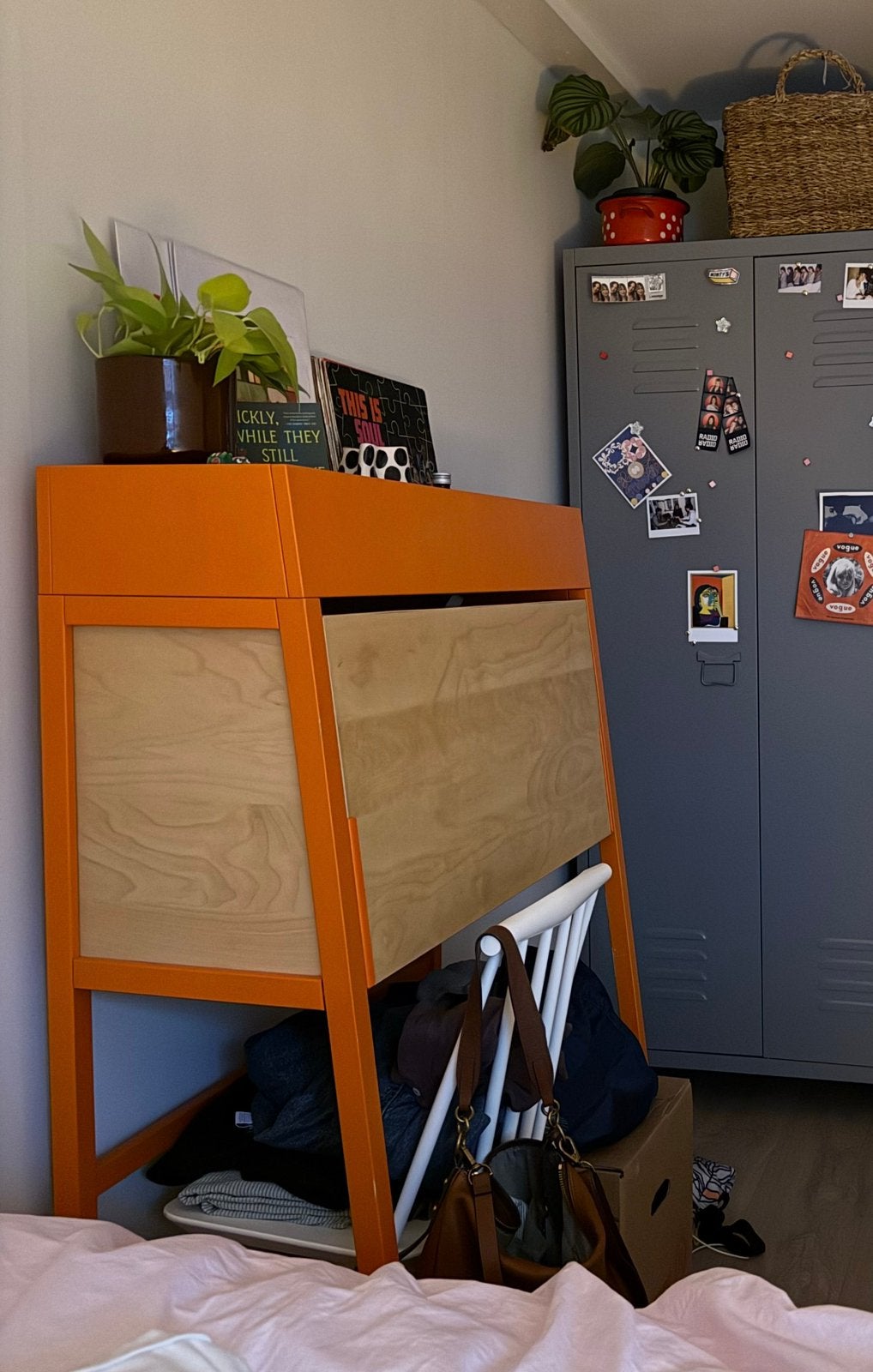 Wooden Foldable desk, Ophalen, Opbergruimte, Gebruikt, Secretaire