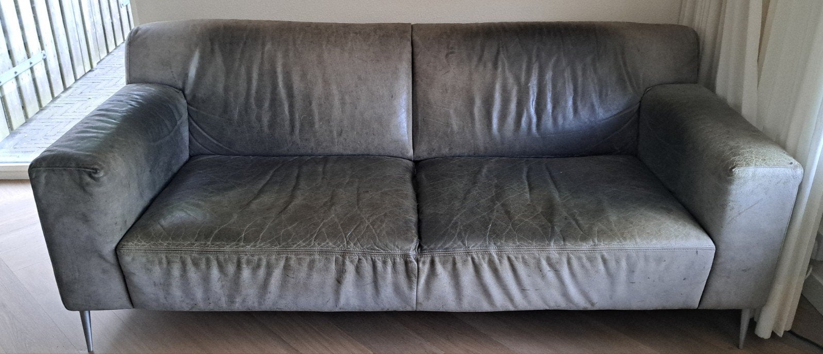 GRATIS OPHALEN! Gebruikte Enzo Luca leren bank - 2,5-zits, Ophalen, Gebruikt, 150 tot 200 cm, Tweepersoons