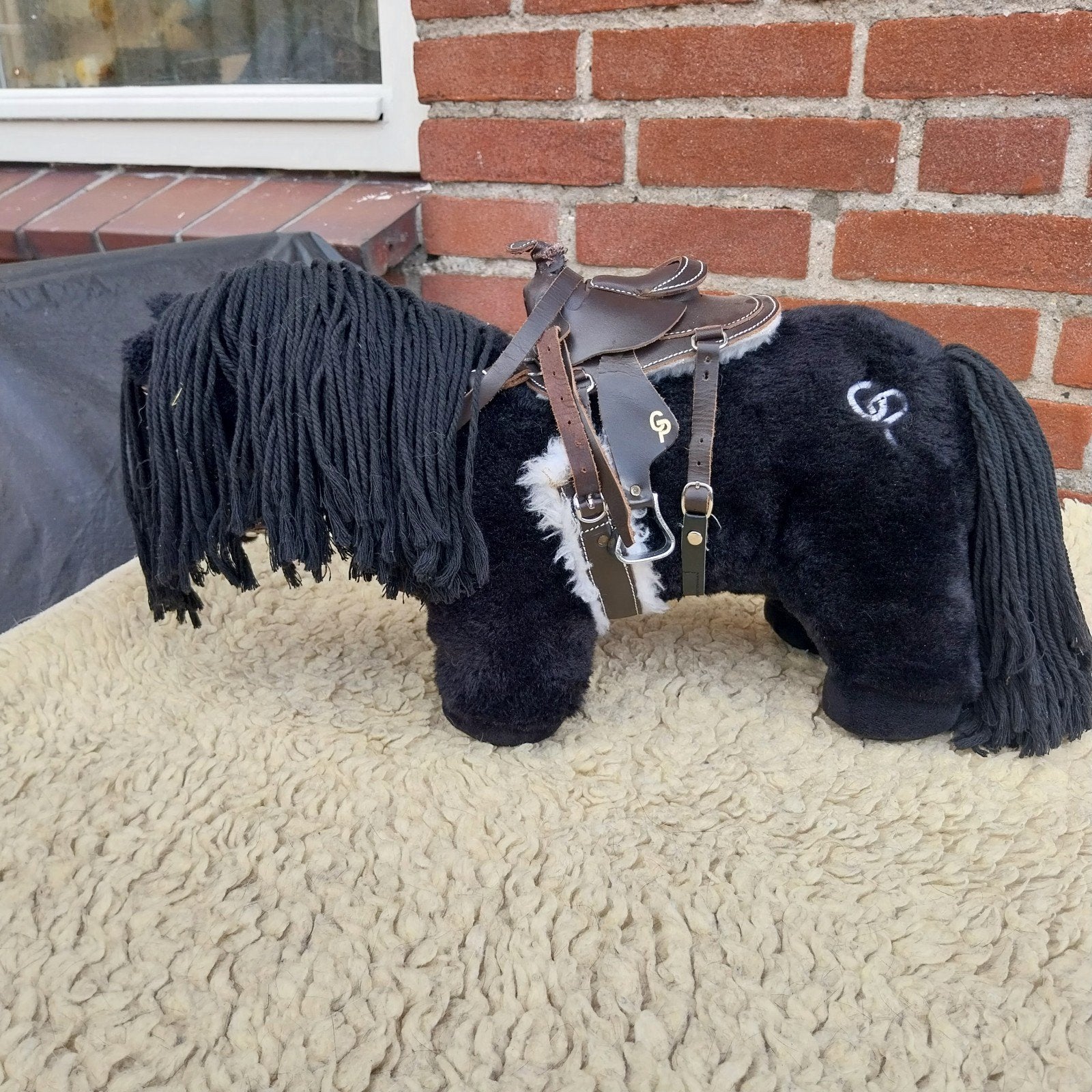Crafty pony zwart met ruiter, Paard, Overige merken, Overige karakters, Zwart