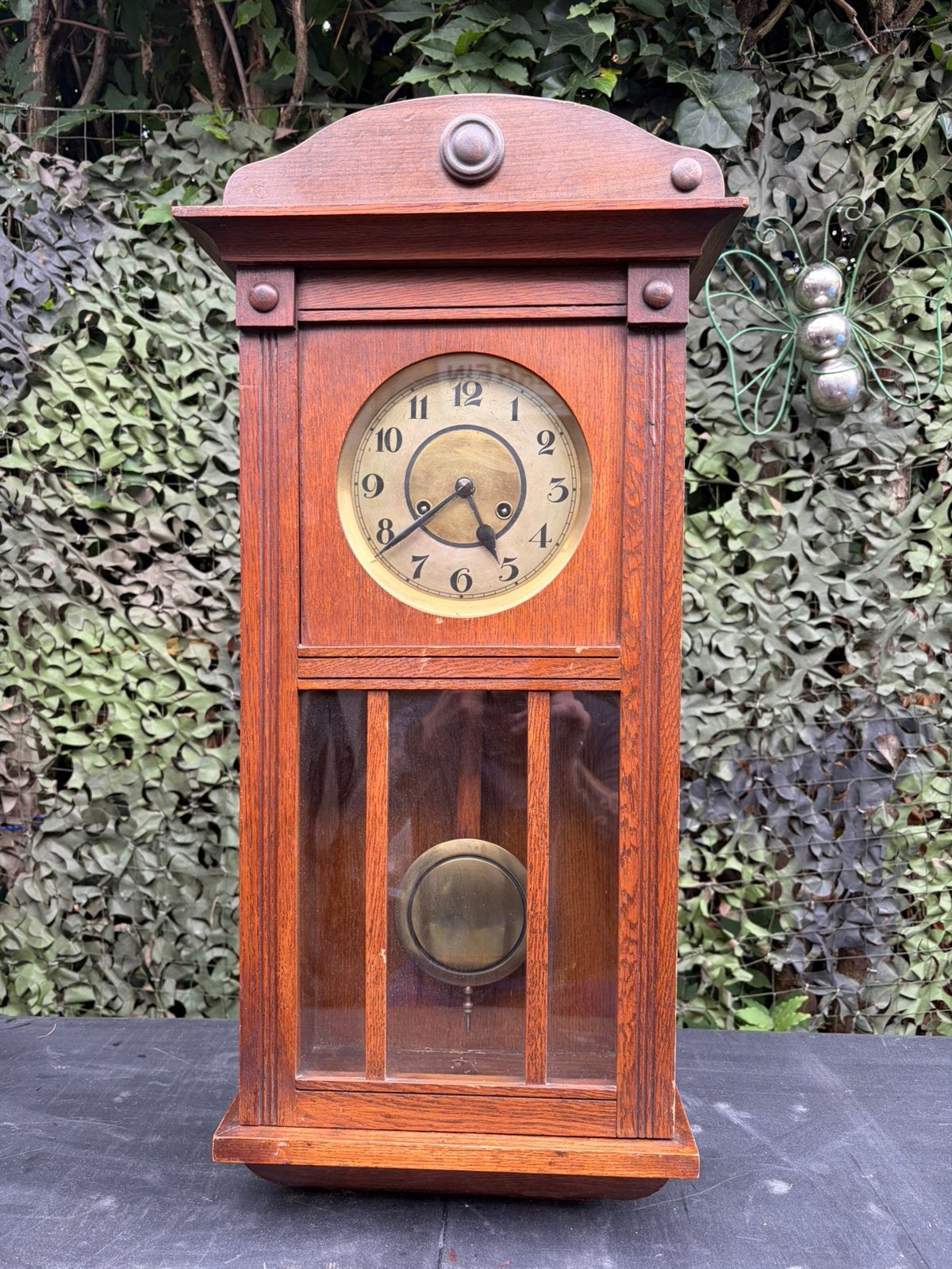 Prachtige antieke eiken bakregulateur / wandklok, Ophalen