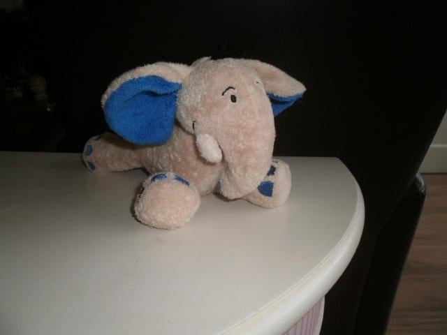 Nicotoy olifant crème/blauwe oren baby collectie en Knisper, Kinderen en Baby's, Speelgoed | Knuffels en Pluche, Ophalen of Verzenden