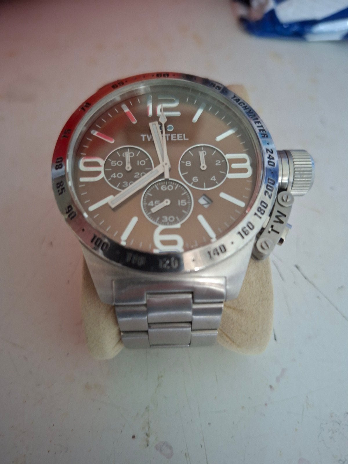 TW Steel CB 24 Chronograaf, Staal, Gebruikt, Staal, Polshorloge