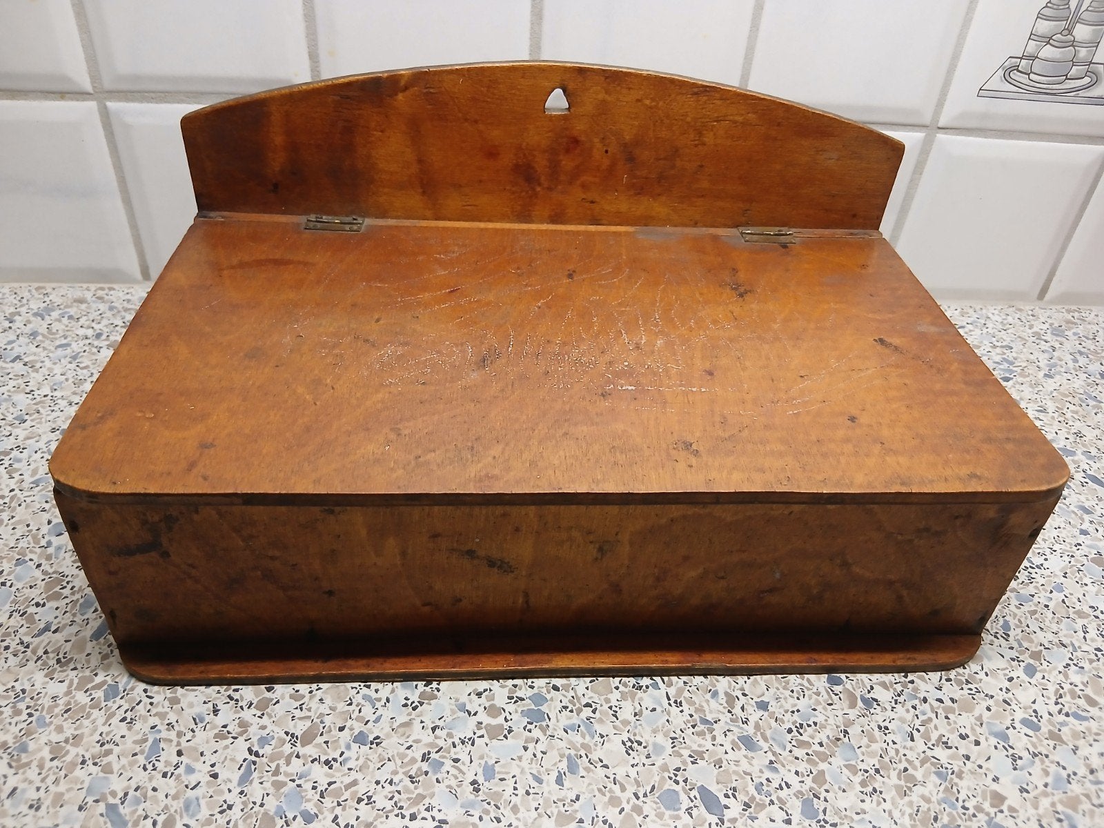 Vintage houten schoenenpoets kistje afmeting 30 x 18 cm hoog, Ophalen of Verzenden