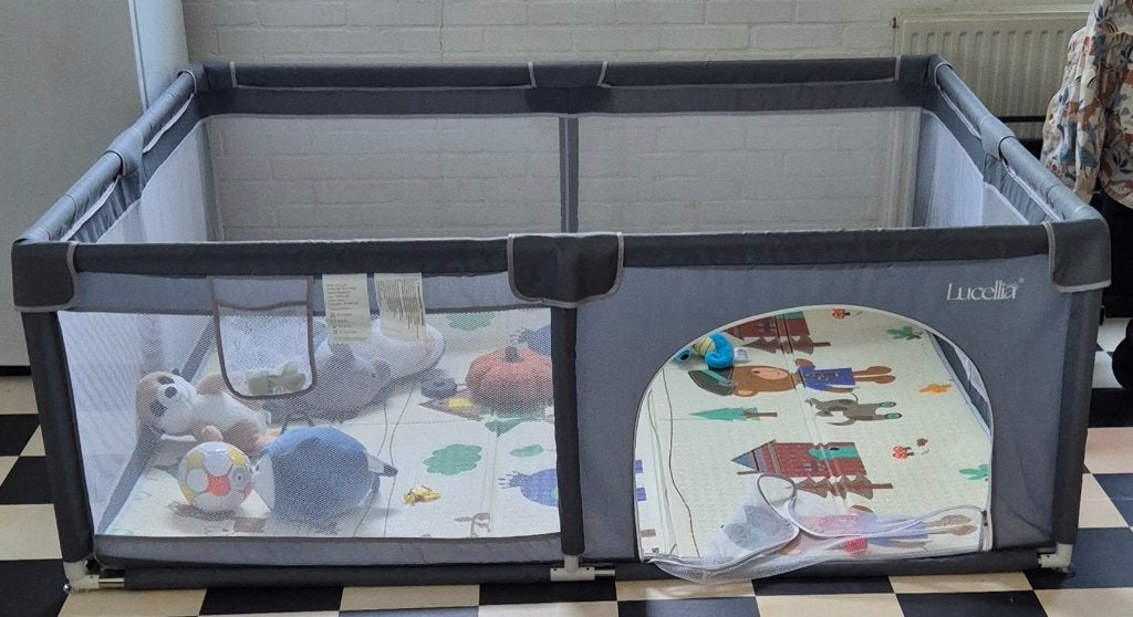 Lucellia baby playbox - Donker grijs - 150x180cm, Kinderen en Baby's, Ophalen of Verzenden, Zo goed als nieuw, Rechthoekig