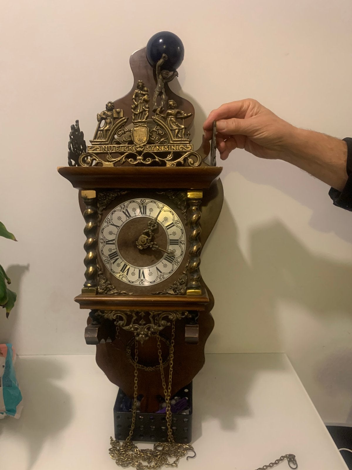Klassieke Zaanse wandklok vintage, Antiek en Kunst, Ophalen