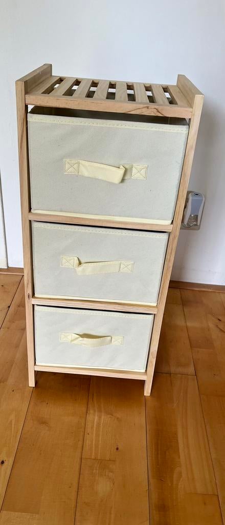 Bamboe ladekast 3 manden, Minder dan 50 cm, Overige typen, Ophalen of Verzenden, Zo goed als nieuw