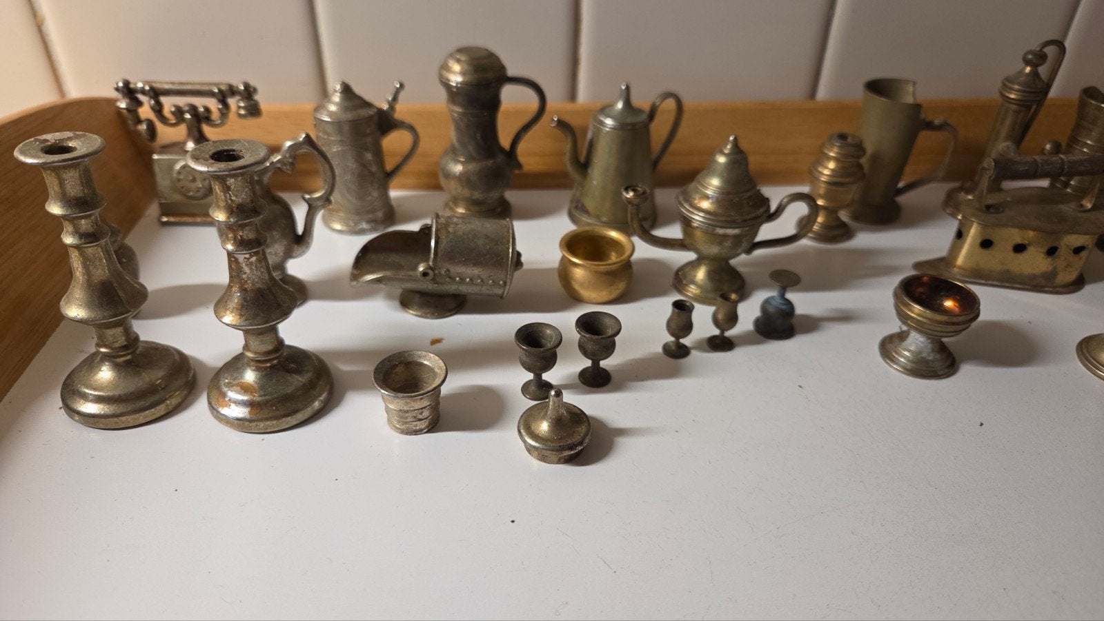 Verzameling van 25 miniatuur messing objecten, Ophalen of Verzenden