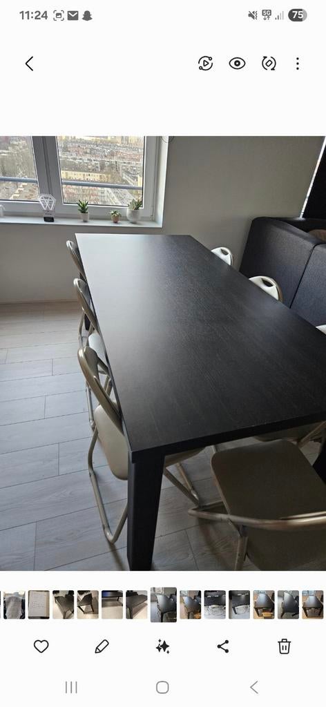 Zwart houten eettafel 190x90 van €613 voor €200, Ophalen, Eikenhout, 50 tot 100 cm, Zo goed als nieuw