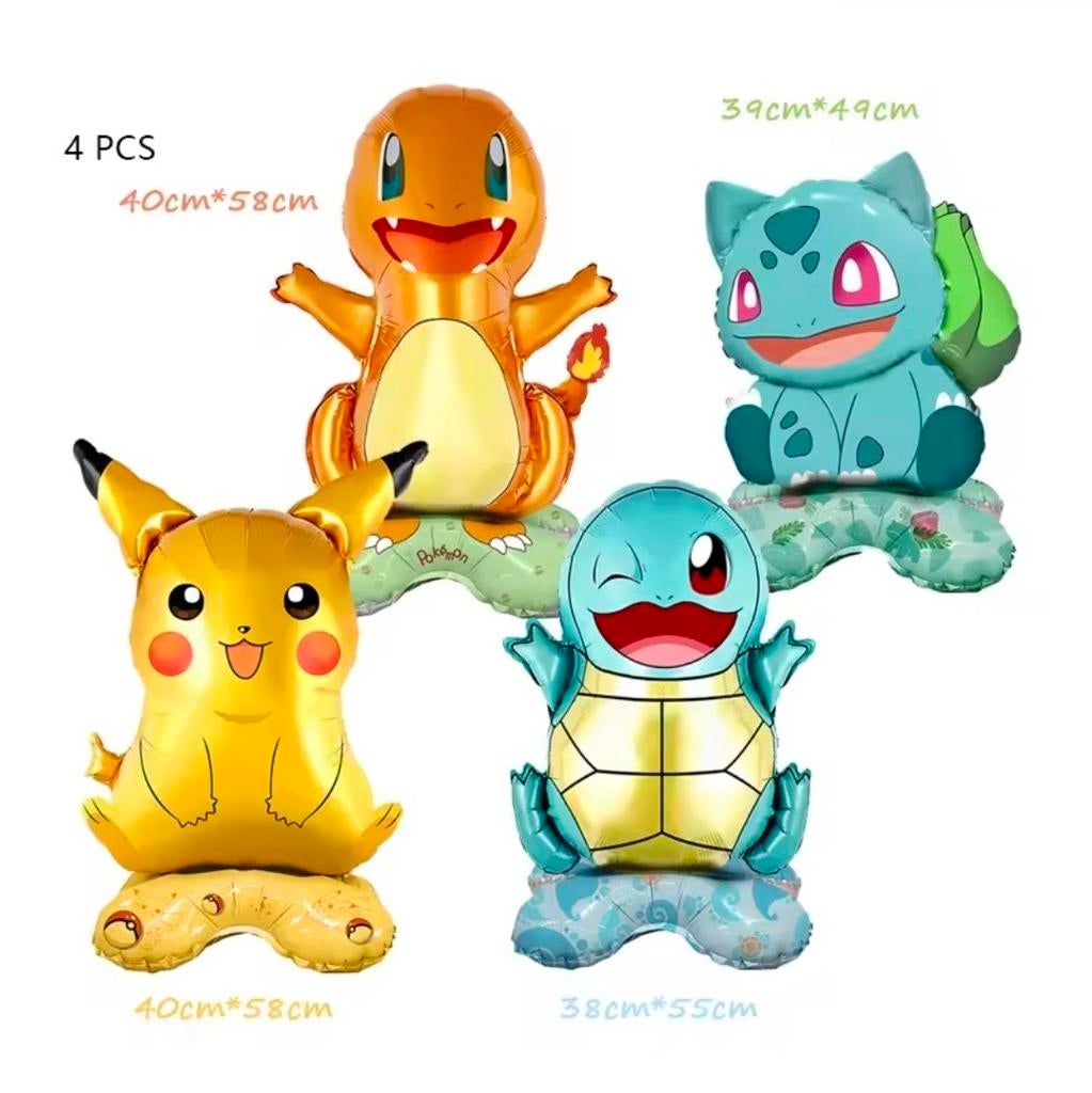 Pokemon * set van 4 staande pokemons, Ophalen of Verzenden, Nieuw, Versiering, Verjaardag