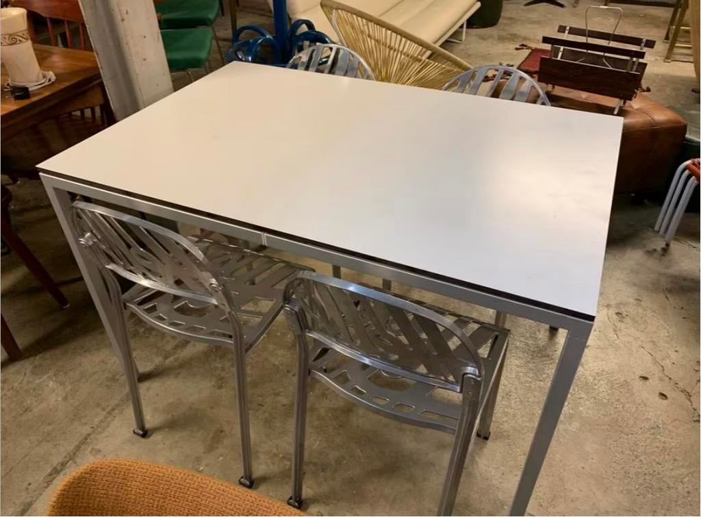 Tafel vintage design uitschuif eethoek eettafel jaren 80, Huis en Inrichting, Ophalen of Verzenden