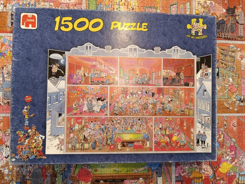Jan van Haasteren Puzzel 1500 stukjes contour puzzel, Ophalen of Verzenden, 500 t/m 1500 stukjes, Zo goed als nieuw, Legpuzzel
