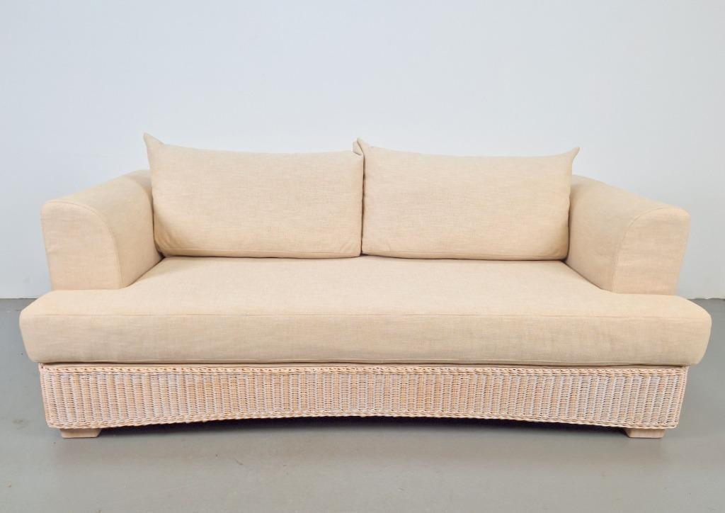 Dolcefarniente Leda Rotan Linnen Bank DFN srl Italia design, Huis en Inrichting, Banken | Bankstellen, Ophalen, 150 tot 200 cm