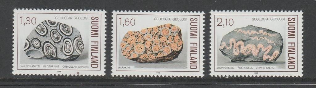 Finland - Michelnr 982-984 - geologie, rotsen - pf, Verzenden, Finland, Postfris