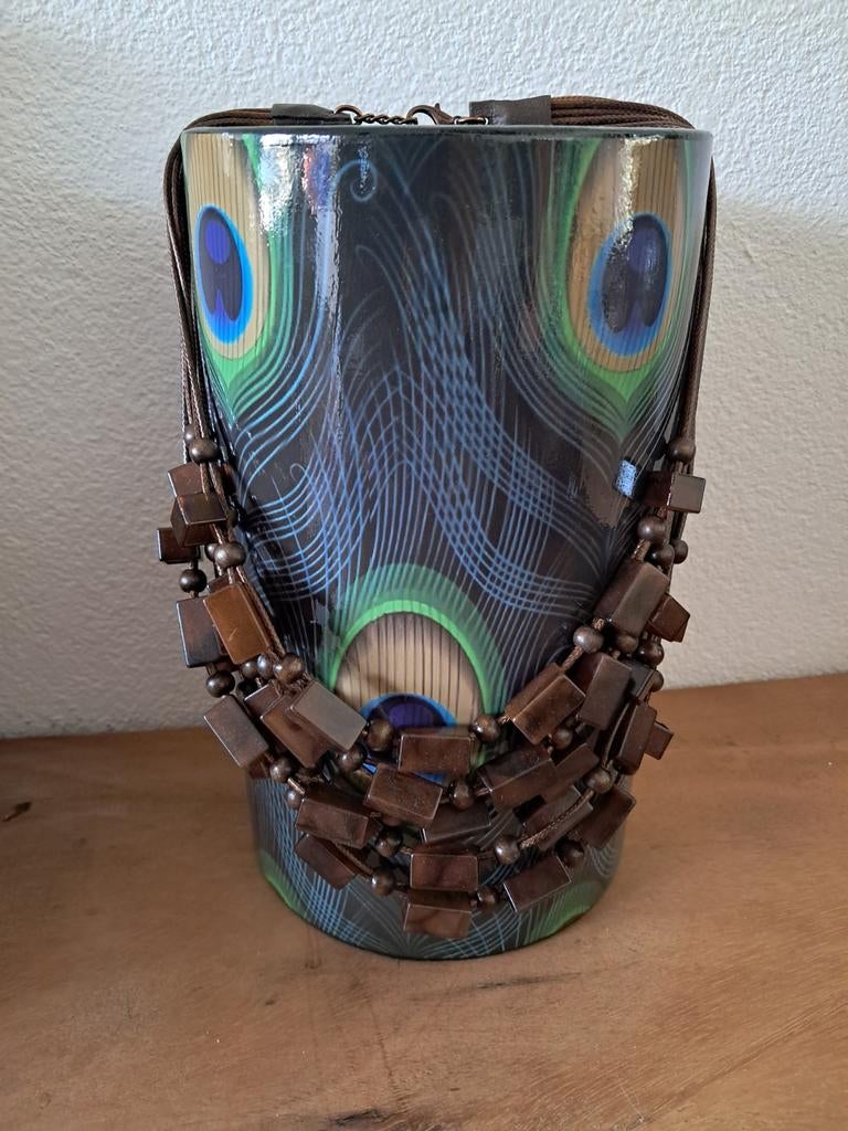 Biba ketting - Nieuw en apart!, Bruin, Nieuw, Ophalen of Verzenden, Overige materialen