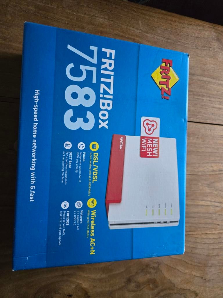 Fritzbox 7583 Router met modem dsl/vdsl Alleen ophalen, Ophalen, Zo goed als nieuw, Router met modem, Fritzbox