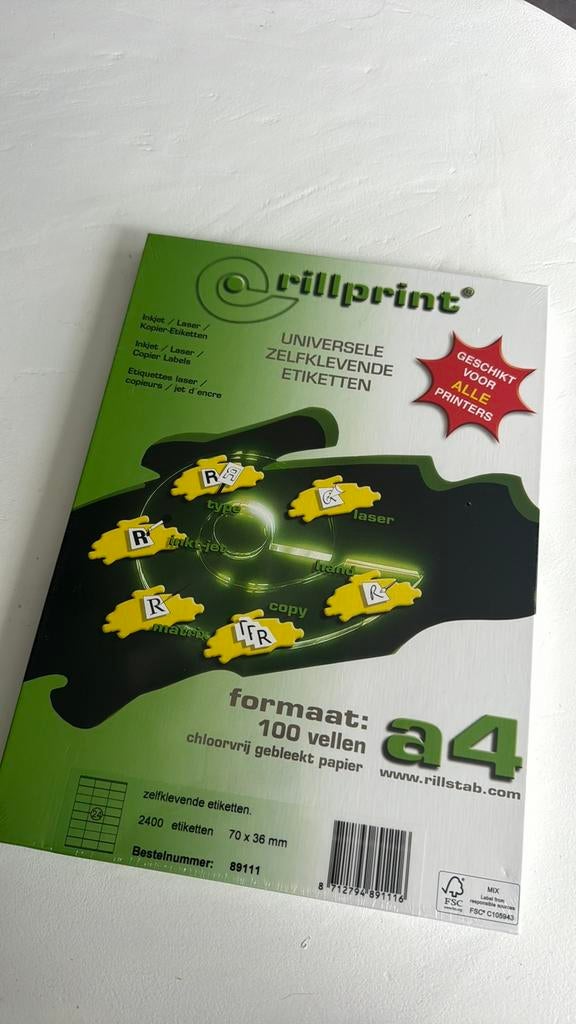 Etiketten a4 70x36mm, Ophalen of Verzenden, Zo goed als nieuw