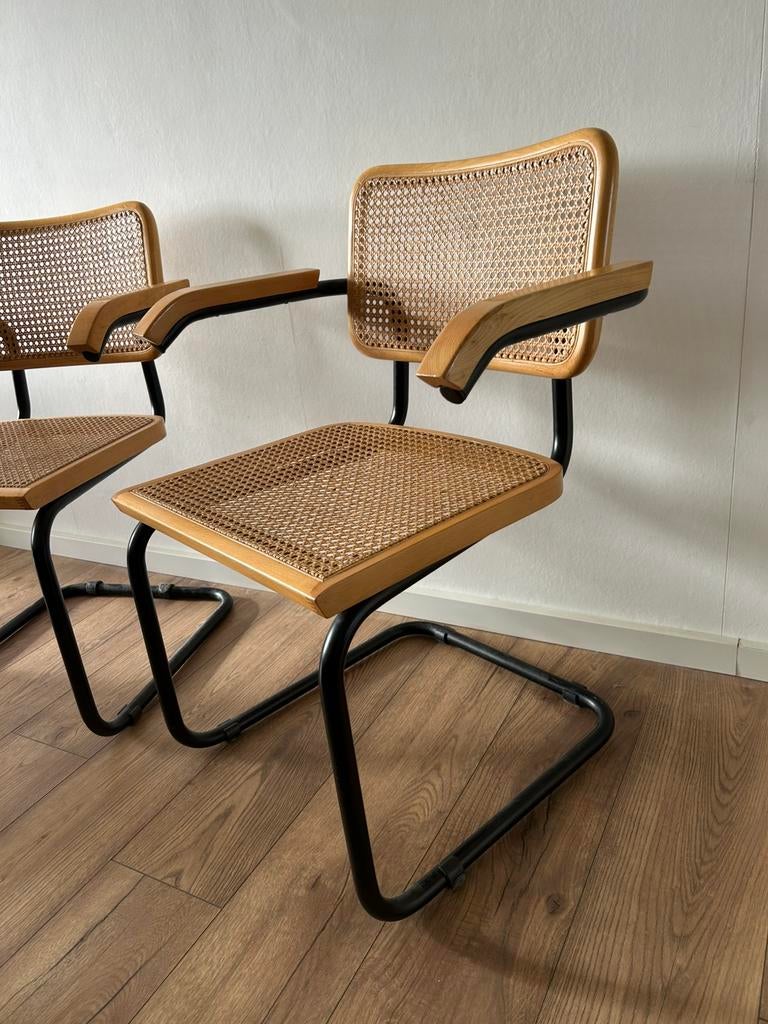 Marcel Breuer cescs  design stoelen, Ophalen of Verzenden, Zo goed als nieuw, Zwart, Twee