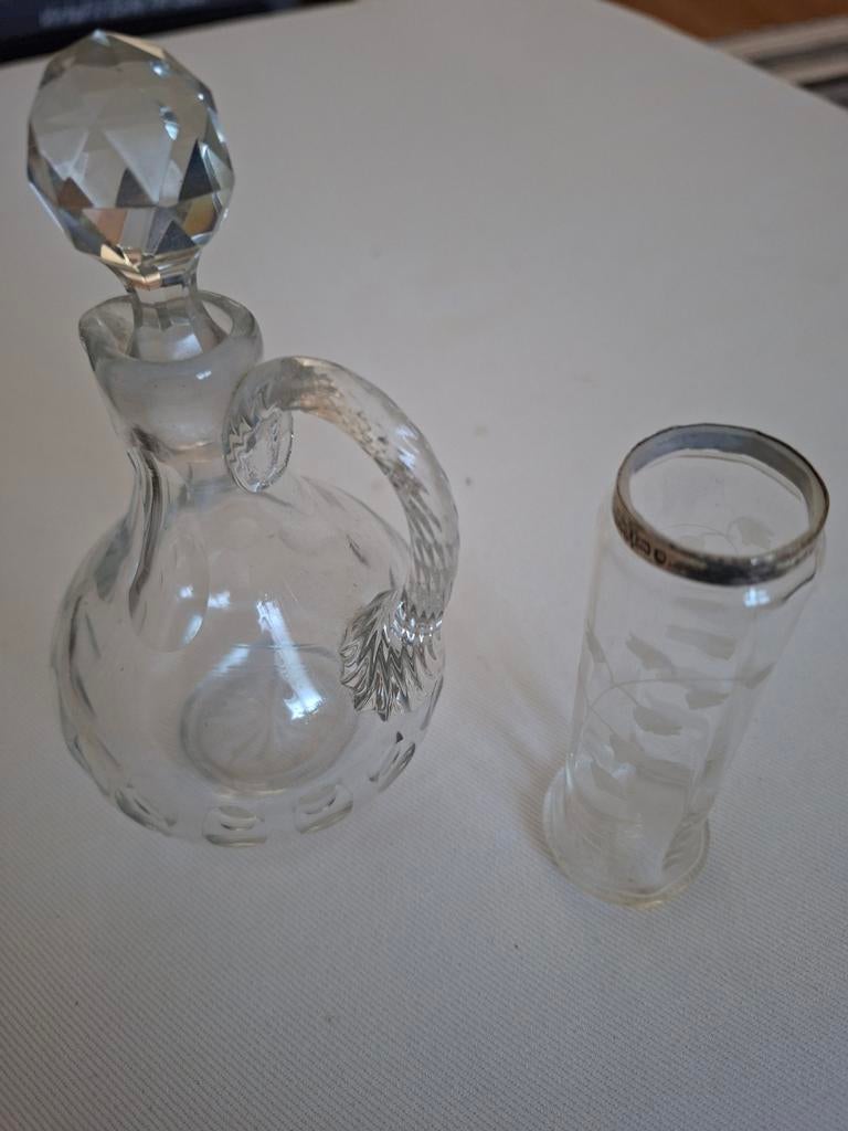 Karafje en vaasje, Antiek en Kunst, Antiek | Glas en Kristal, Ophalen of Verzenden