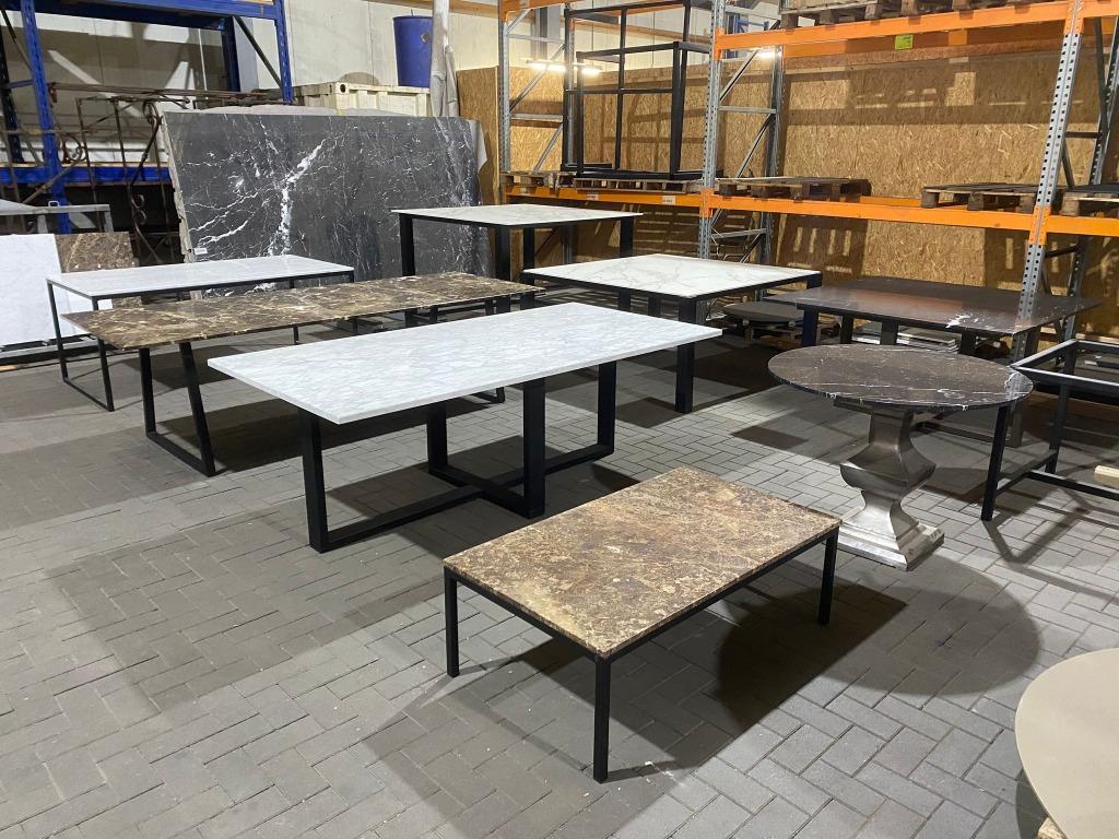 Diverse marmeren eettafels en salontafels, Huis en Inrichting, Marmer, Vijf personen of meer, Metaal, Rechthoekig