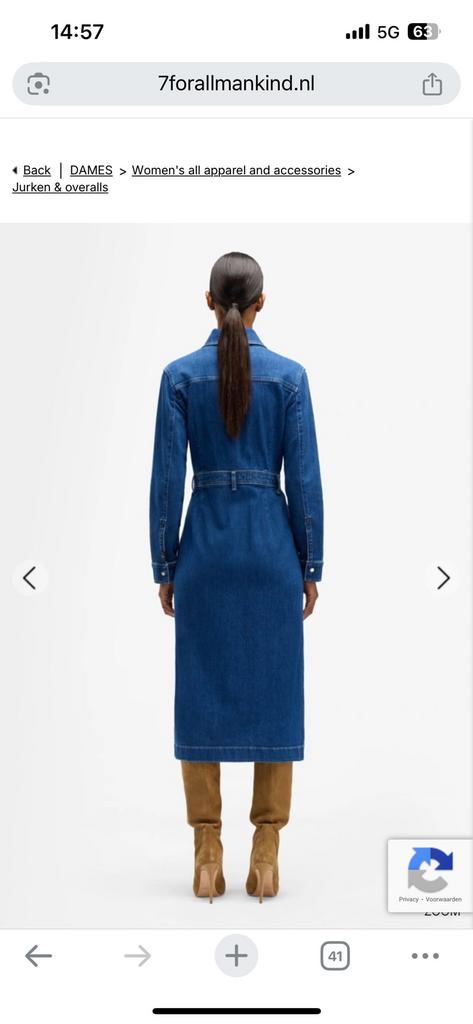 Denim dress 7 for all mankind maat m, Kleding | Dames, Jurken, Ophalen of Verzenden, Zo goed als nieuw, Maat 38/40 (M), Blauw