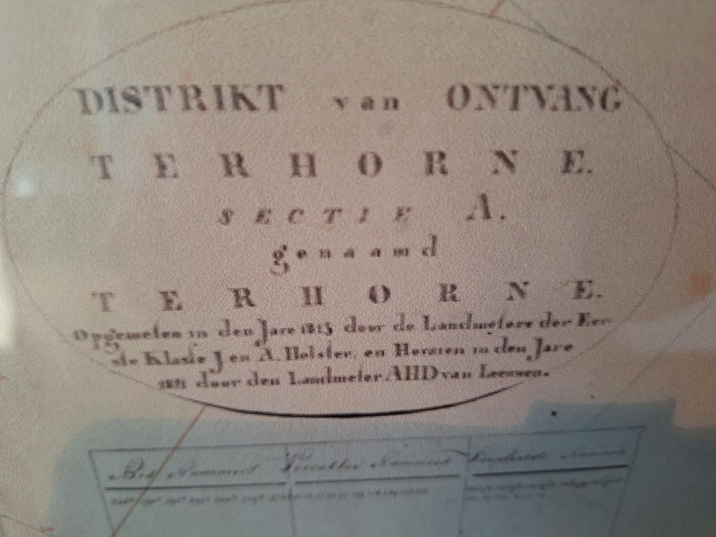 Oude Landkaart Terhorne Sectie A, Boeken, Atlassen en Landkaarten, Gelezen, Landkaart, Nederland, 1800 tot 2000, Ophalen of Verzenden
