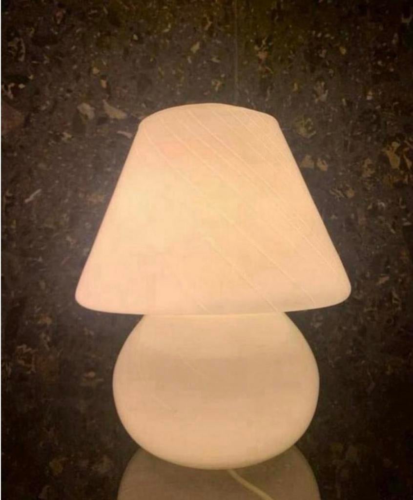 Vintage swirl glazen mushroom lamp – Hala Zeist, Ophalen of Verzenden, Glas, Space age mushroom hala zeist murano