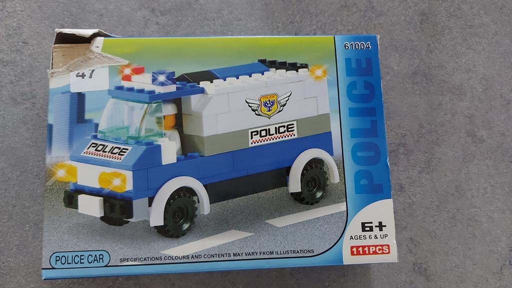 Nieuw: politietruck bouwstenen compleet in doos, Ophalen of Verzenden, Nieuw