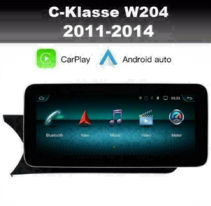 Mercedes C Klasse W204 navigatie android 10 dab wifi carplay, Auto diversen, Autoradio's, Nieuw, Ophalen of Verzenden