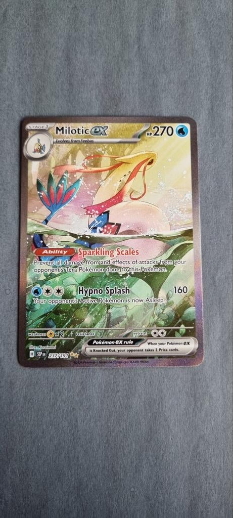 Milotic ex 237 Surging Sparks Pokémonkaart, Ophalen of Verzenden, Zo goed als nieuw, Losse kaart, Foil