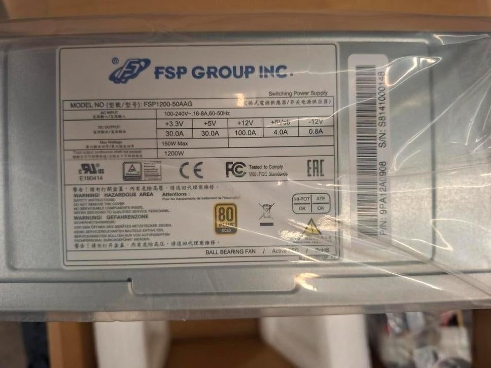 FSP1200-50AAG 1200W ATX PSU - Nieuw in doos, Computers en Software, Nieuw, Ophalen of Verzenden, No. 68, Minsheng E. Rd., Sec. 2, Zhongshan Dist., Taipei City 104, Taiwan