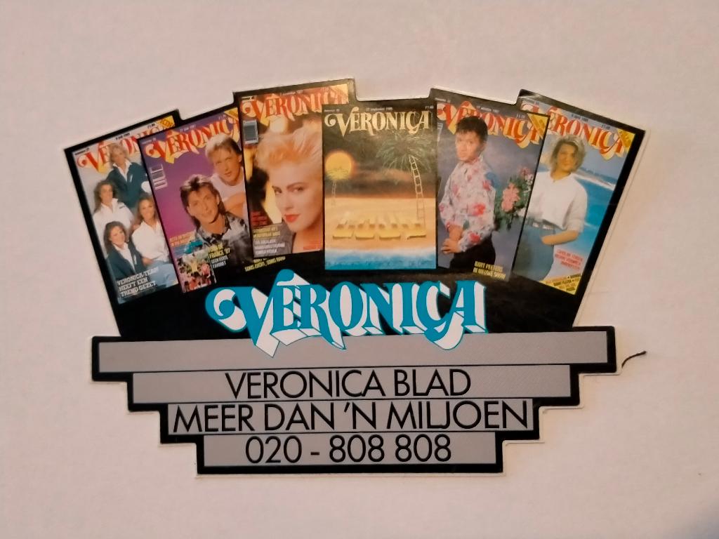 Veronica blad tijdschrift vintage muziek radio sticker, Ophalen of Verzenden, Gebruikt, Film, Tv of Omroep