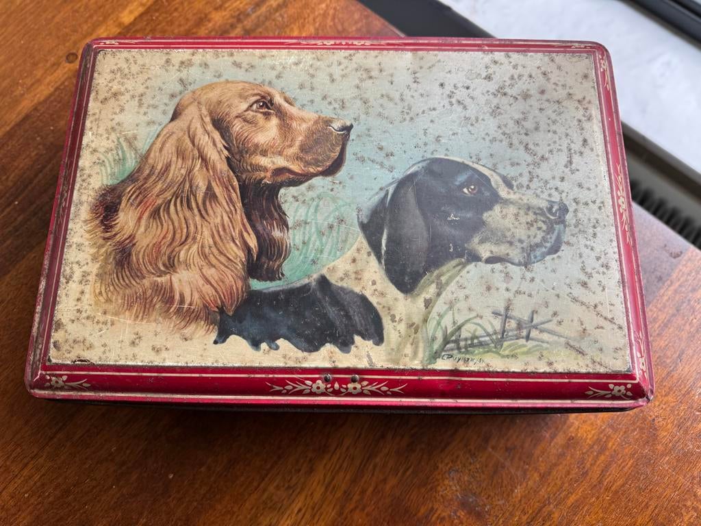 Vintage blik met jachttaferelen, Antiek en Kunst, Ophalen of Verzenden