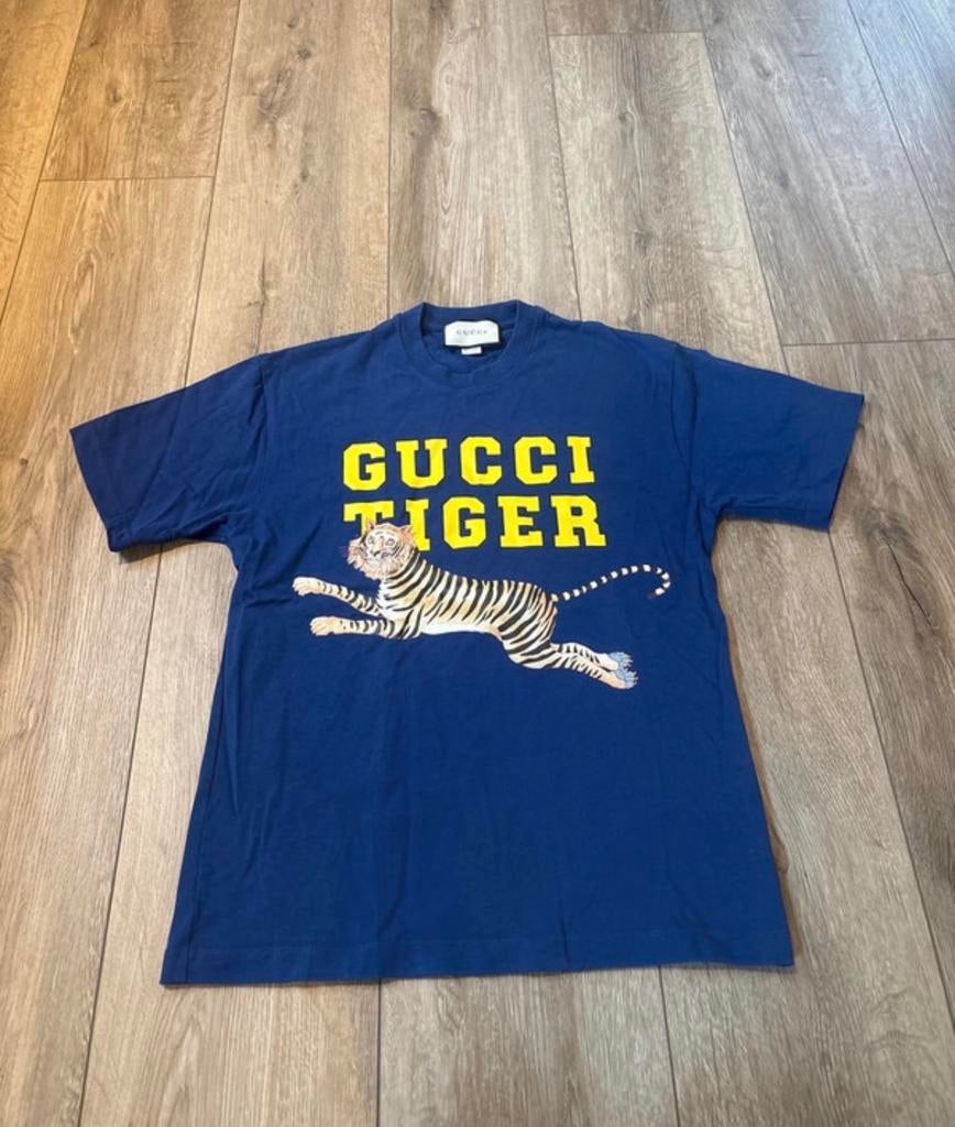Gucci Tiger T-shirt Heren Maat S, Ophalen of Verzenden, Zo goed als nieuw, Maat 46 (S) of kleiner, Blauw